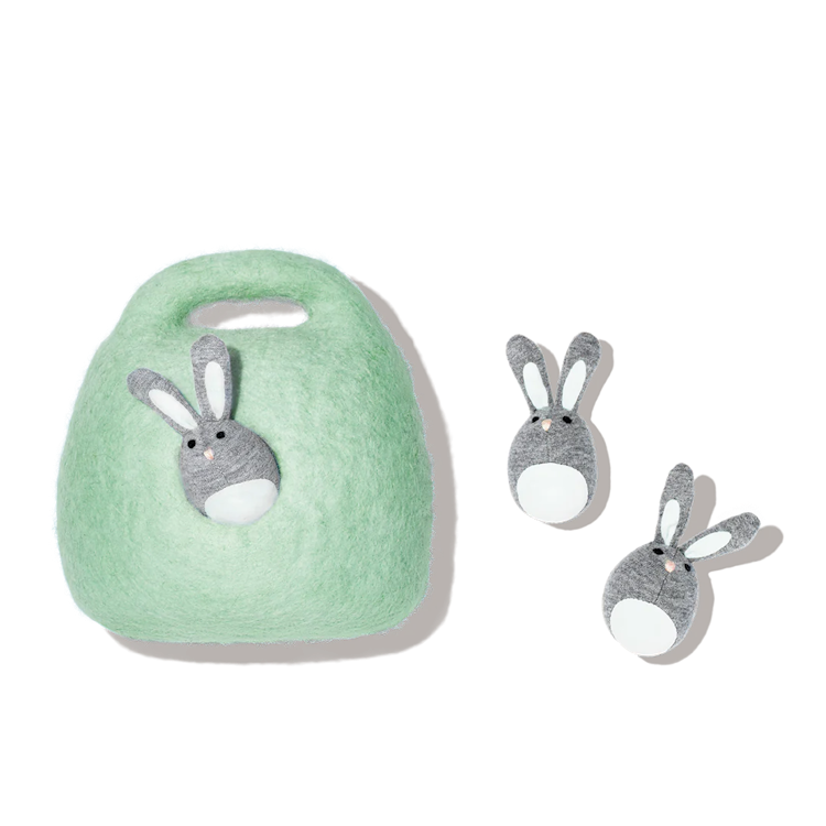 Bunnies in a Felt Burrow from The Babbler Play Kit